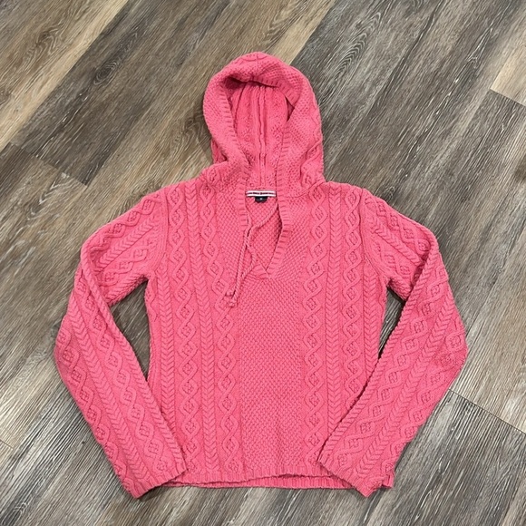 Ralph Lauren polo jeans pink cable knit vintage 90s cotton sweater small - Picture 2 of 8